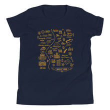 Load image into Gallery viewer, Youth Man O' War Trail Yellow Map T-Shirt